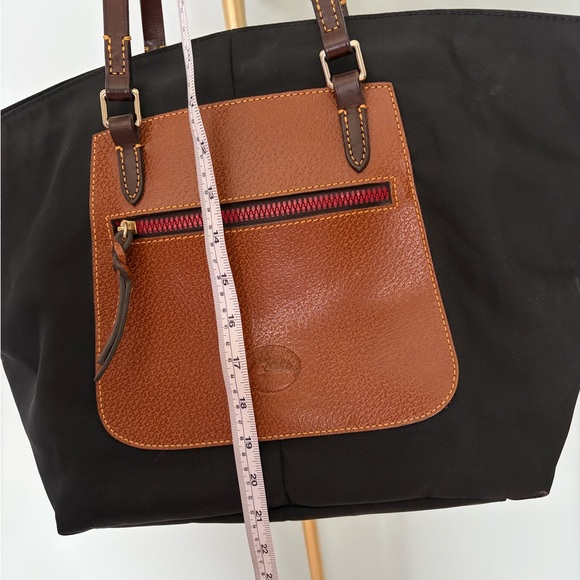 Dooney & Bourke Nylon Pocket Shopper Tote Bag with Pebbled Leather Trim, Pockets - Picture 10 of 10
